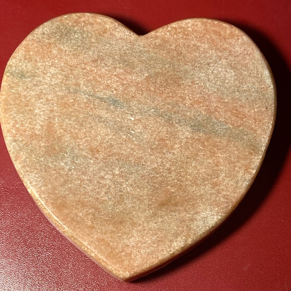 Artisan Heart Shaped Stone Coasters Set of 3 Natural Marble or Travertine